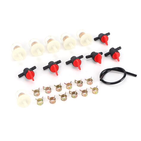 Youthink Fuel Shut Off Valve Gas Tank Shut Off Valve Clamp Fuel Filter Fuel Line Kit Lawn Mower