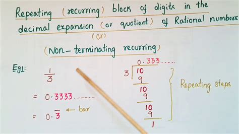 Repeating Block Of Digits In Non Terminating Recurring Decimals Of