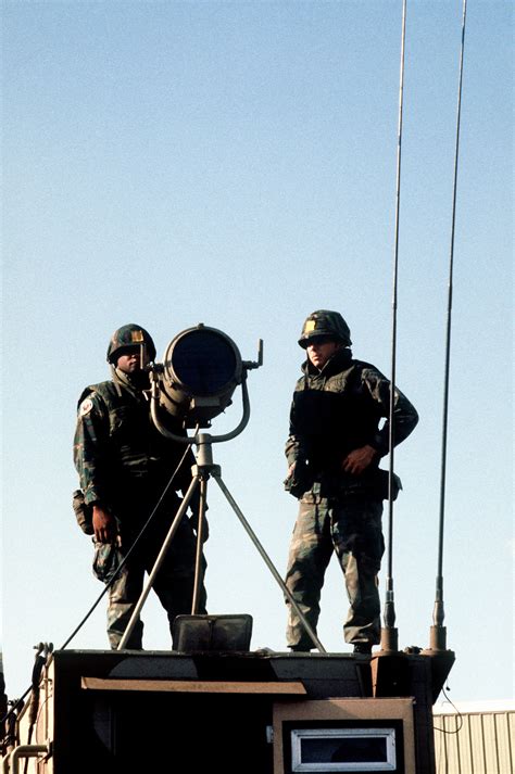 Two Marines From The Nd Marine Amphibious Unit Nd Mau Stand Watch