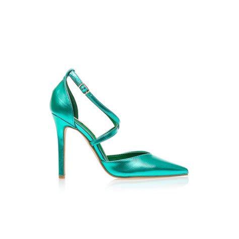 Pantofi cu tocuri Nude lustrin cu barete încrucișate vârf ascuțit Tsoukalas Shoes