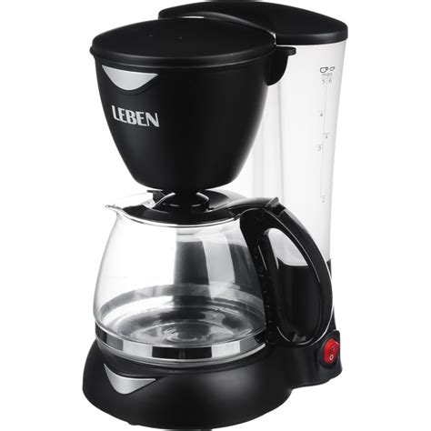 Капельная кофеварка LEBEN 550 Вт, стеклянная колба 0,6 л 286-024 ...