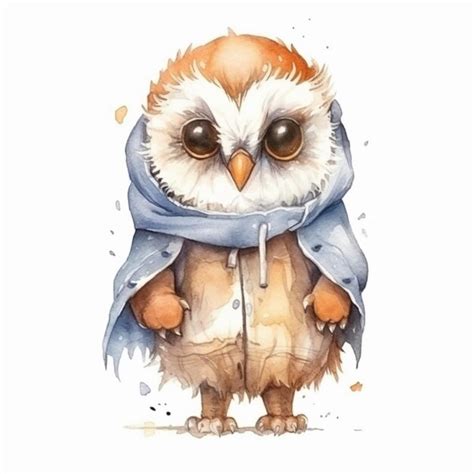 Premium Photo | Watercolor painting of an owl