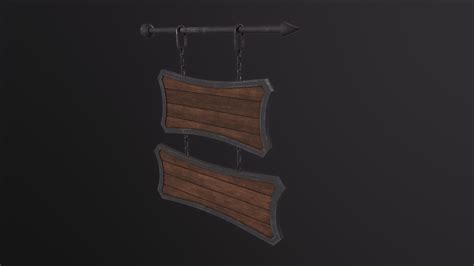 3D Model Medieval Wooden Tavern Sign - TurboSquid 2114189