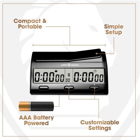 Reloj De Ajedrez Digital Avanzado Chess Armory Tempor B Cz Yh