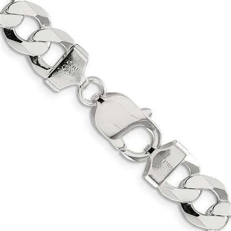 Sterling Silver Mm Flat Curb Chain Unclaimed Diamonds