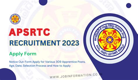 Apsrtc Recruitment 2023 Notice Out Form Apply For Various 309 Apprentice Posts Age Date