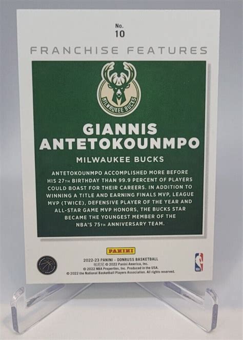 Donruss Basketball Giannis Antetokounmpo Franchise Features