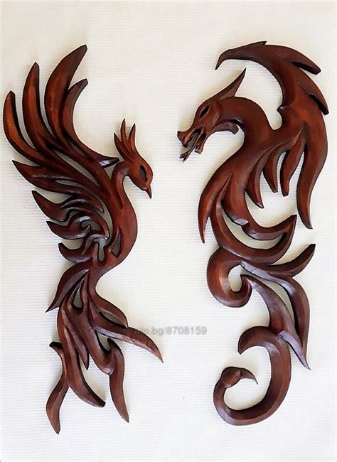 Феникс и дракон | Антиквариат | Казанлък Авторска дърворезба, ажурна ...
