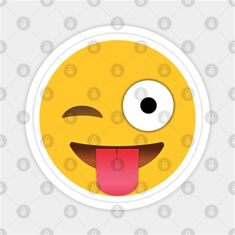 Winking Face With Tongue Emoji Emoji Magnet TeePublic