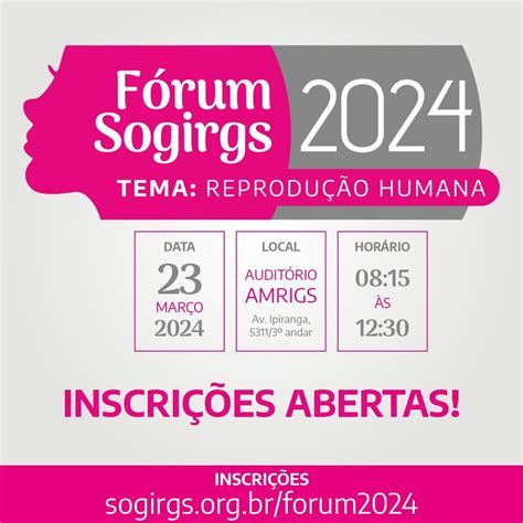 Inscrições abertas para o Fórum Sogirgs de Reprodução Humana Sogirgs