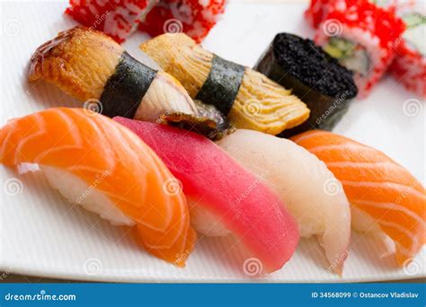 Sushi Nigiri Made Dish With Gunkan And Roll Stock Image Image Of Meal