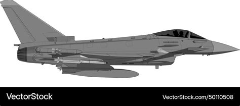 Eurofighter Typhoon Side View Drawing Royalty Free Vector