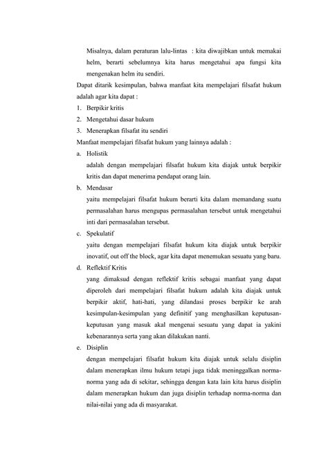 Filsafat Hukum Pengertian Ruang Lingkup Manfaat Pdf