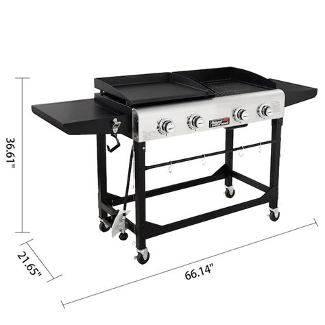 Royal Gourmet Portable Gas Grill And Griddle Combo 4 Burner Liquid Propane Flat Top Grill Gd401