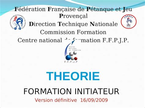 PPT THEORIE FORMATION INITIATEUR Version définitive 16 09 2009