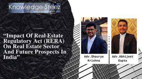 “impact Of Real Estate Regulatory Act Rera On Real Estate Sector And