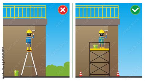 Obraz Workplace Safety Do S And Dont S Vector Illustration Improper