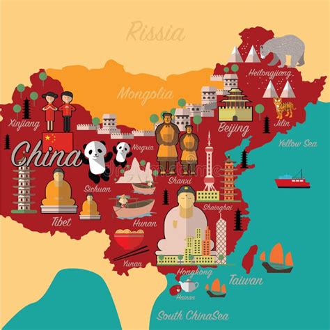 A Map Of China Cartoon