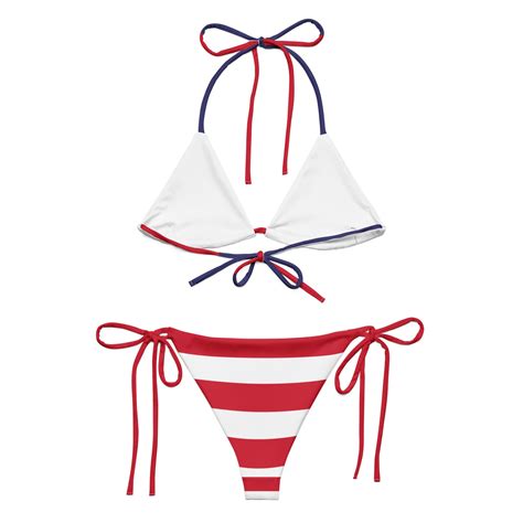 Usa Flag American Print String Bikini Etsy