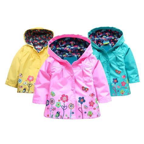 oudiya waterproof rain jacket  girls kids lightweight cotton