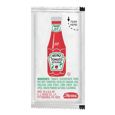 Heinz Ketchup Packets Nutrition at Arnoldo Robbie blog