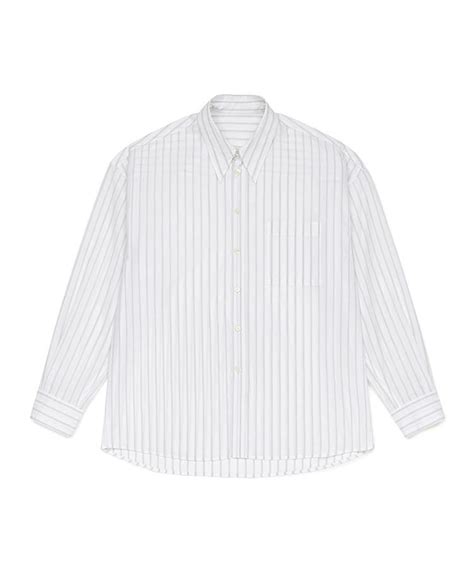 PARAKEET Cotton Dyed Typewriter Stripe Shirts White PARAKEET 리켓