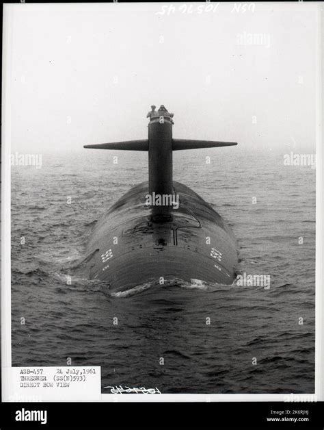 Bow View Of The Nuclear Powered Attack Submarine Uss Thresher Ssn 593