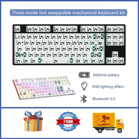 MONKA A87 Customized Mechanical Keyboard Kit Hot Plug Wireless Bluetooth RGB Keyboard Kit 87