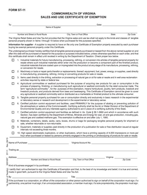 Virginia Sales Tax Exemption Form St Fill Out And Sign Printable