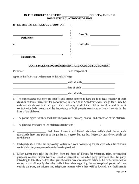 Illinois Parenting Doc Template Pdffiller