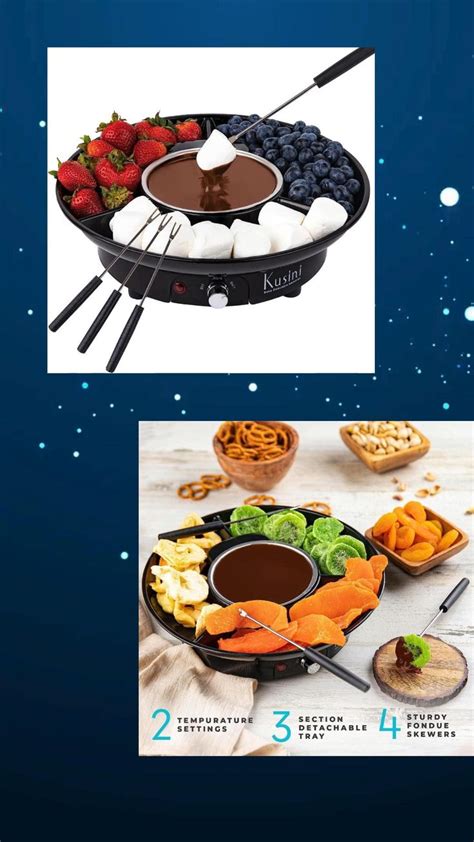 Kusini Electric Fondue Pot Set Chocolate Fondue Kit Temperature