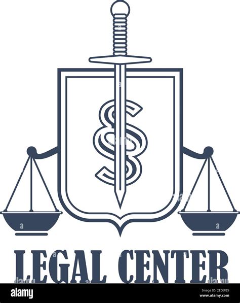 Advocacy juridical icon or legal center emblem for advocate or attorney ...
