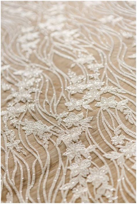 L17 015 Soft Floral Sequin Lace Fabric Wedding Lace Fabric Bridal