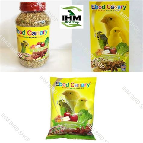 Jual Pakan Burung Kenari Ebod Canary Sachet Toples Dus Shopee