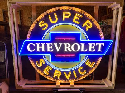 0 Chevrolet Tin Animated Neon Sign GAA Classic Cars