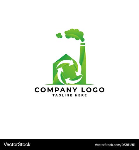 Recycling factory waste logo icon Royalty Free Vector Image