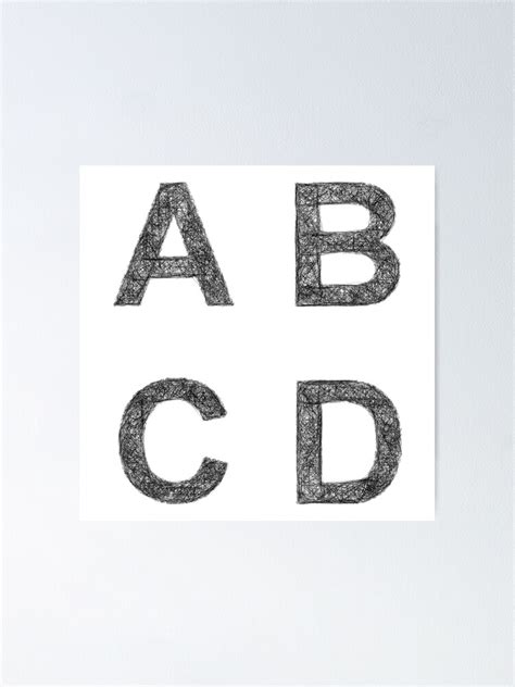 Alphabet Abcd Poster By 8809084878 Redbubble