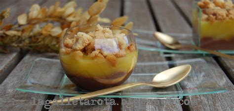 La Galleta Rota Vasitos Con Crema De Chocolate Compota De Mango Y Crumble