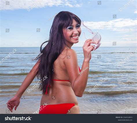 Sexy Asian Red Bikini Female Lady Stock Photo Shutterstock