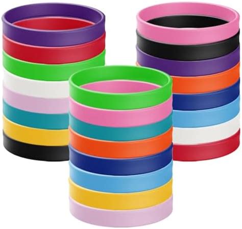 Amazon Pieces Rubber Bracelets Silicone Wristbands Blank Black