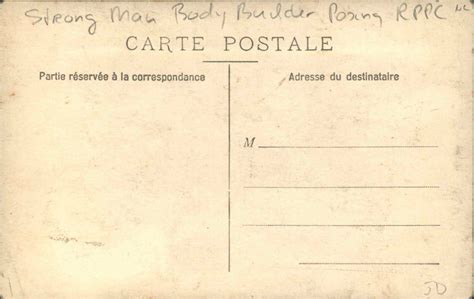 Older Man Studio Shirtless Flexing Muscles Beefcake Strong Man Gay Interest Rppc Other