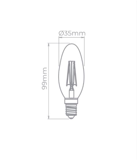 L Mpada Led Vela Lisa Filamento Dimeriz Vel E Irc K W V
