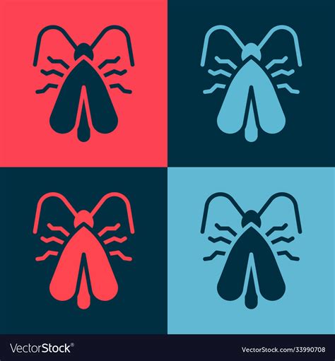 Pop art clothes moth icon isolated on color Vector Image