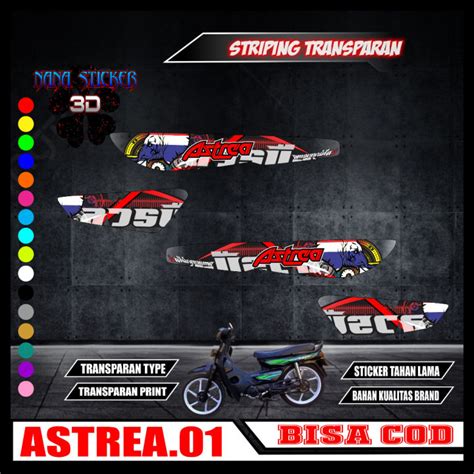 Striping TRANSPARAN ASTREA Variasi Stiker Sticker List Body Motor