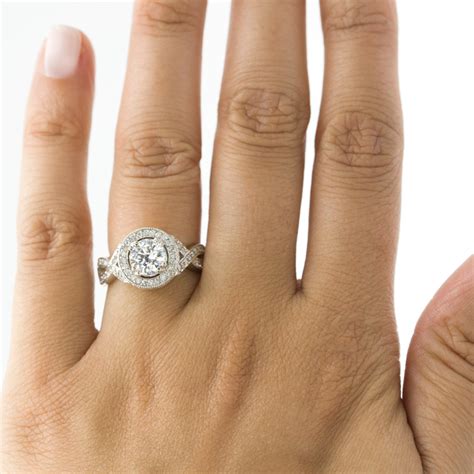 Braided Pavé Engagement Setting for Round Diamond | Adiamor