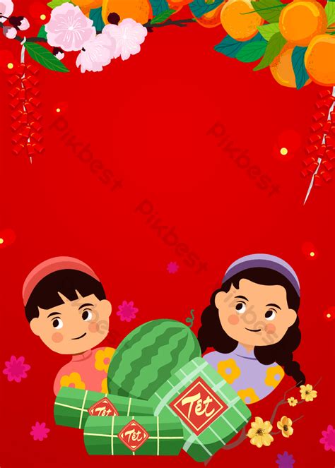 Spring Festival Character Cartoon Fruits And Characters Vietnam ...