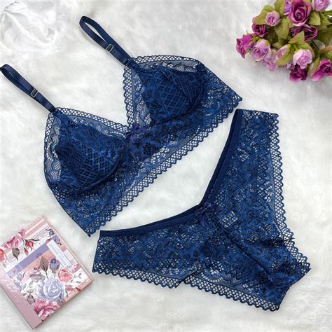 Conjunto De Lingerie Calcinha E Suti Sem Bojo De Renda Sexy Liz Shopee Brasil