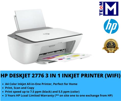 HP Deskjet 2776 AIO Ink Advantage Printer, A4 Color Inkjet, Perfect for ...