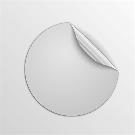 Premium Vector White Round Sticker Isolated Paper Label With Silver