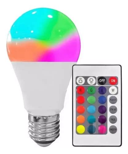 Lampara Led Bulbo 16 Colores Rgb Control Remoto